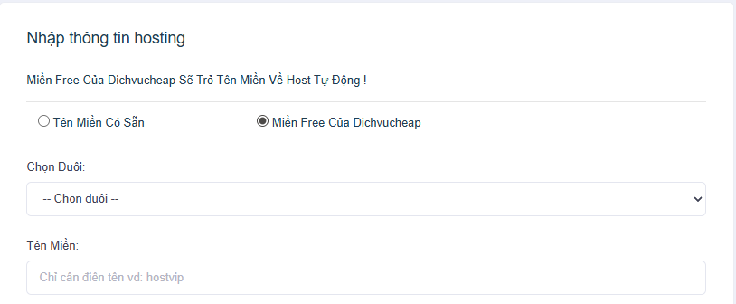 Hướng dẫn chọn tên miền miễn phí khi mua hosting